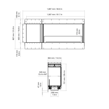 Flex 60RC.BXL Right Corner Fireplace