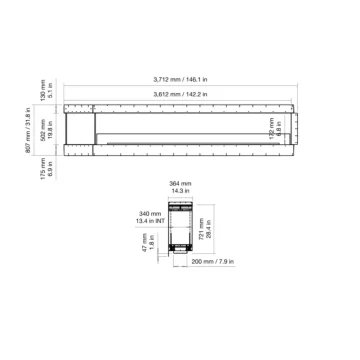 Flex 140PN.BXL Peninsula Fireplace