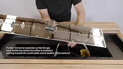 Positioning the burner assembly with gas input facing the controlplatecutout
