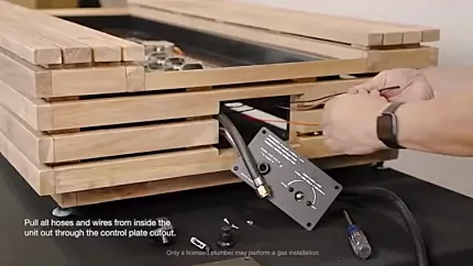 The regulator end of the propane hose that attaches to thetank